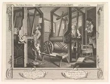 The Fellow Prentices at their Looms (Industry and Idleness, plate 1), September 30, 1747. Creator: William Hogarth