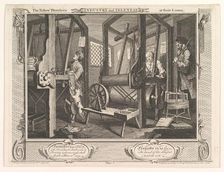 The Fellow Prentices at their Looms (Industry and Idleness, plate 1), September 30, 1747. Creator: William Hogarth