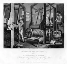 The fellow prentices at their looms plate I of Industry and Idleness 1833.Artist: E Smith