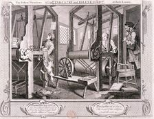 The fellow prentices at their looms plate I of Industry and Idleness, 1747. Artist: William Hogarth