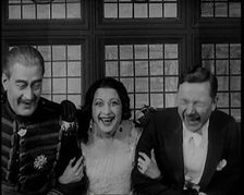 The Female Actor Josie Collins Performing in a Play With Two Male Actors, 1920s. Creator: British Pathe Ltd