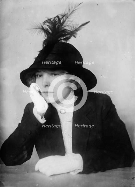 The female fan - "this is our last chance" - Bessie Stewart, between c1910 and c1915. Creator: Bain News Service.