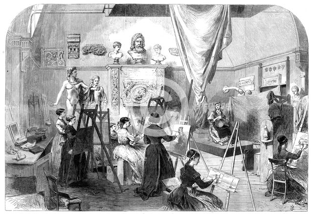 The Female School of Art, Queen-Square: the Life Class, 1868. Creator: Unknown.