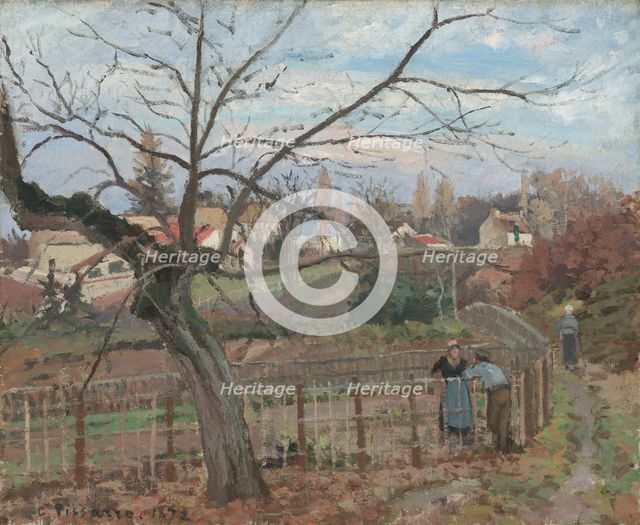The Fence, 1872. Creator: Camille Pissarro.