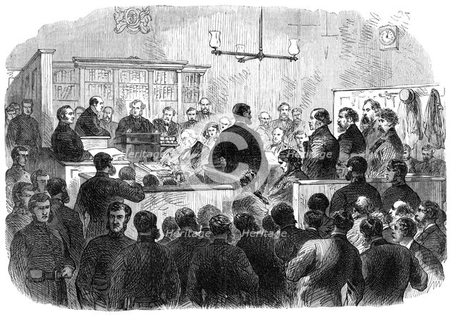 The Fenian Prisoners at the Bow-Street Police Court: examination of the prisoners, 1868. Creator: Unknown.