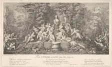 The festival of Diana, interrupted by satyrs (Feste de Diane, troublée par des Satyres..., ca. 1786. Creator: Claude Gillot