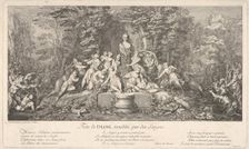 The festival of Diana, interrupted by satyrs (Feste de Diane, troublée par des Satyres..., ca. 1786. Creator: Claude Gillot
