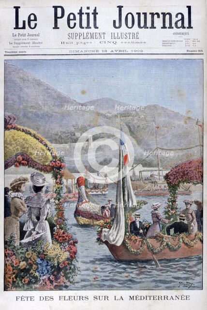 The festival of flowers on the Mediterranean, 1902. Artist: Yrondy