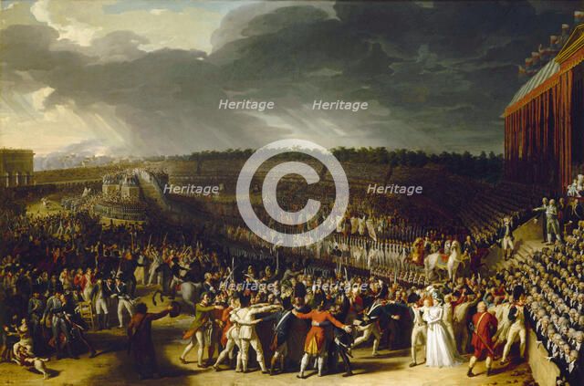 The Festival of the Federation at Champ de Mars on 14 July 1790, 1792. Creator: Thévenin, Charles (1764-1838).
