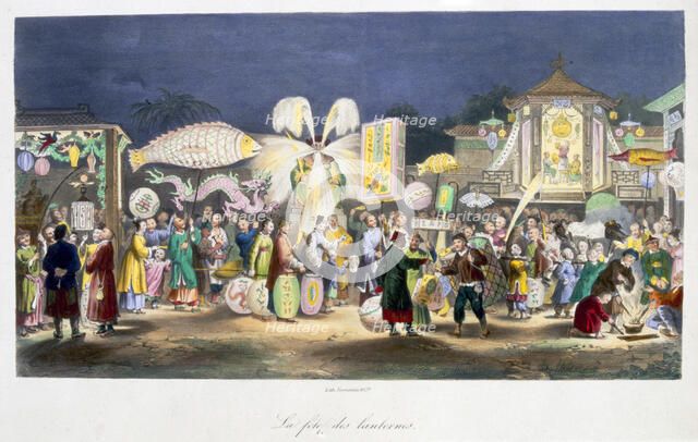 The Festival of the Lanterns, China, 1824-1827. Artist: Unknown