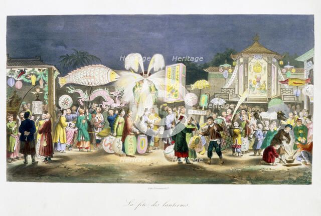 The Festival of the Lanterns, China, 1824-1827. Artist: Unknown