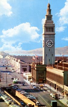 The Ferry Building and Embarcadero, San Francisco, California, USA, 1957