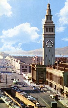 The Ferry Building and Embarcadero, San Francisco, California, USA, 1957