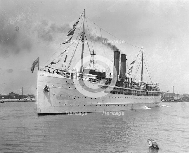 The ferry 'Queen Victoria' in the harbour of Trelleborg, Sweden. Creator: Unknown.