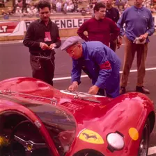 The Ferrari pit, Le Mans, France, 1965