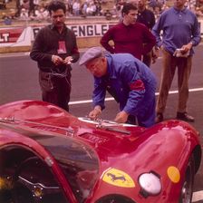 The Ferrari pit, Le Mans, France, 1965