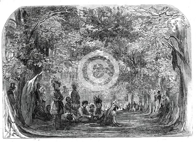 The Fete Champetre at Charlton House - the North American Indians encamped in the park - sketched by Creator: Unknown.