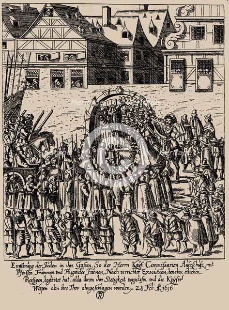 The Fettmilch Rising. Reintroduction of the Jews in Frankfurt on February 28, 1616, c. 1616-1617. Creator: Keller, Georg (1576-1640).