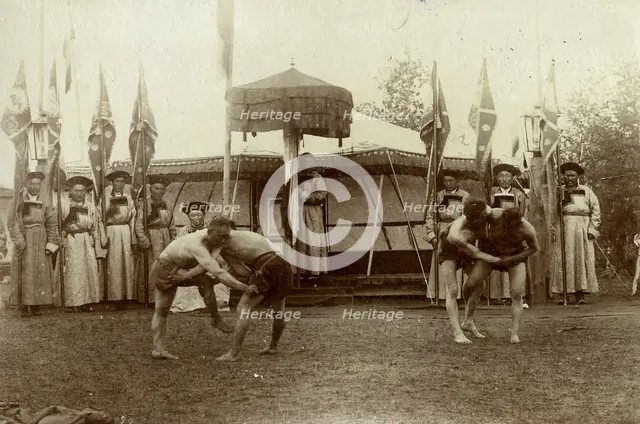 The fight of the Buryats, which took place in the passage of His Imperial Highness..., 1895. Creator: L Veniukov.