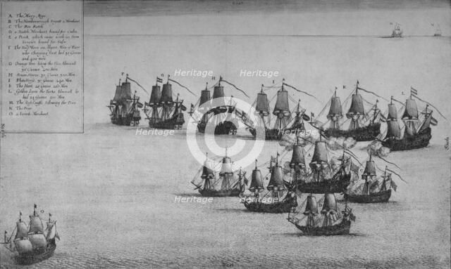 'The Fight of the Mary Rose', 1669. Artist: Wenceslaus Hollar.