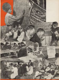 The fight against illiteracy. Illustration from USSR Builds Socialism, 1933. Creator: Lissitzky, El (1890-1941)