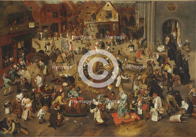 The Fight Between Carnival and Lent. Artist: Bruegel (Brueghel), Pieter, the Elder (ca 1525-1569)