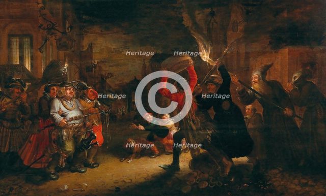 The Fight Between Carnival and Lent, Early 17th cen.. Creator: Vinckboons, David (1576-1629).
