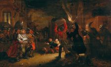 The Fight Between Carnival and Lent, Early 17th cen.. Creator: Vinckboons, David (1576-1629)