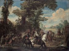 The Fight between Arquebusiers and cavalry