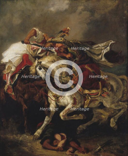 The Fight between the Giaur and the Pasha, 1835. Creator: Delacroix, Eugène (1798-1863).