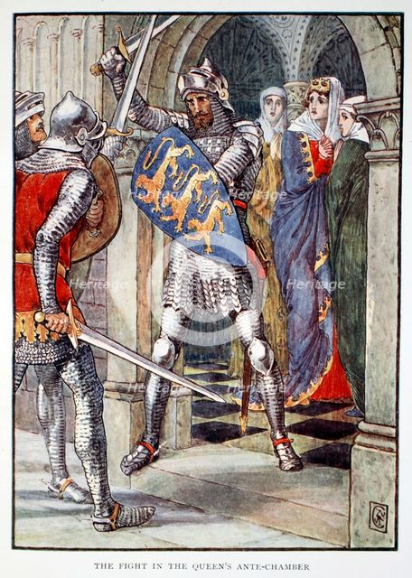 'The Fight in the Queen's Ante-Chamber', 1911.  Creator: Unknown.