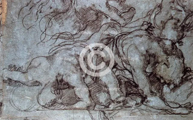 'The Fighters', 16th century.  Artist: Taddeo Zuccaro