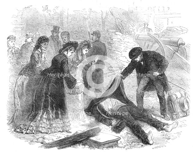 The Fighting in Paris: a street incident, 1871. Creator: Unknown.