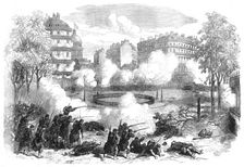 The Fighting in Paris: attack on the barricades at the Panthéon, 1871. Creator: Unknown