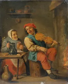 The fiddler 1630-1690. Creator: David Teniers II