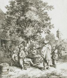 The Fiddler and the Hurdy-Gurdy Boy, c1660. Creator: Adriaen van Ostade
