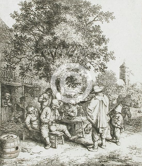 The Fiddler and the Hurdy-Gurdy Boy, c1660. Creator: Adriaen van Ostade.