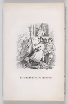 The Fiddler of Meudon from The Complete Works of Béranger, 1836. Creator: Jean Ignace Isidore Gerard