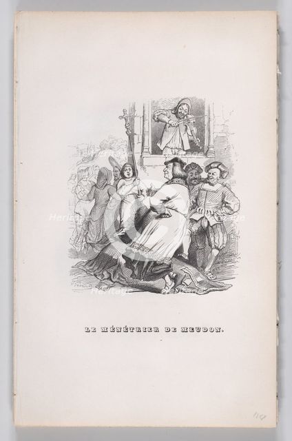 The Fiddler of Meudon from The Complete Works of Béranger, 1836. Creator: Jean Ignace Isidore Gerard.
