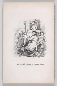 The Fiddler of Meudon from The Complete Works of Béranger, 1836. Creator: Jean Ignace Isidore Gerard