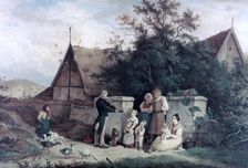 The Fiddler of the Village 1845. Artist: Ludwig Richter
