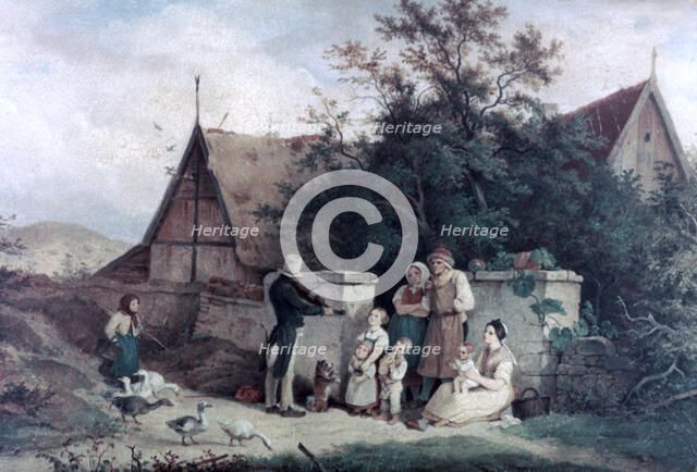 'The Fiddler of the Village', 1845. Artist: Ludwig Richter