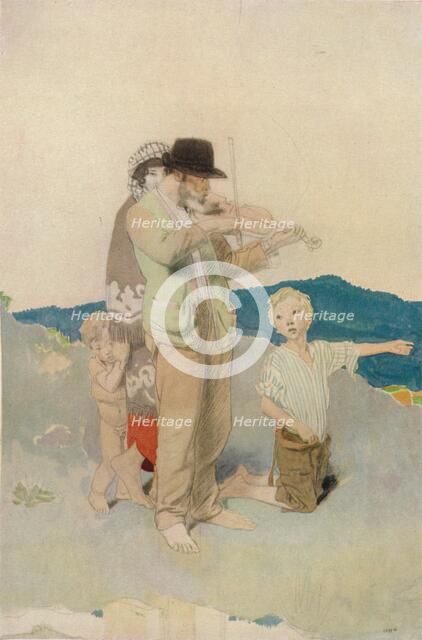 'The Fiddler, Study for Central Group in the Wayside Wedding', c1923. Creator: William Newenham Montague Orpen.