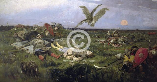 The field of Prince Igor battle with the Kipchaks', 1880. Creator: Vasnetsov, Viktor Mikhaylovich (1848-1926).