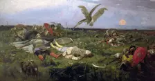The field of Prince Igor battle with the Kipchaks 1880. Creator: Vasnetsov, Viktor Mikhaylovich (1848-1926)