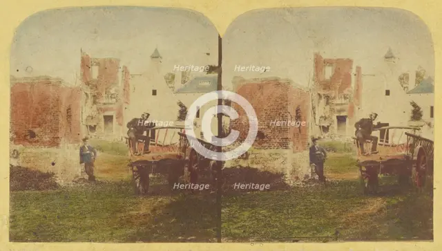 The Field of Waterloo. Hougoumont. - Interior., about 1860. Creator: Unknown.