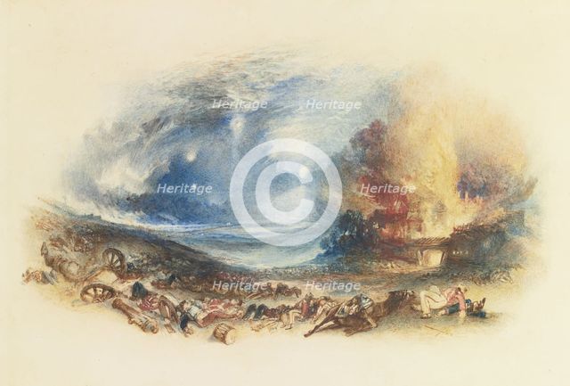 The Field of Waterloo Seen from Hougoumont, c. 1830. Artist: Turner, Joseph Mallord William (1775-1851)