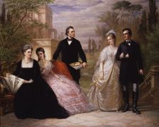 The Field Family in a Garden, 1869. Creator: Daniel Huntington