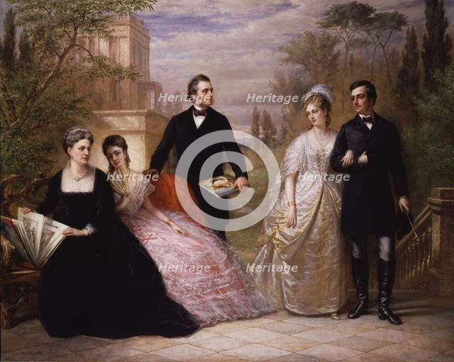 The Field Family in a Garden, 1869. Creator: Daniel Huntington.