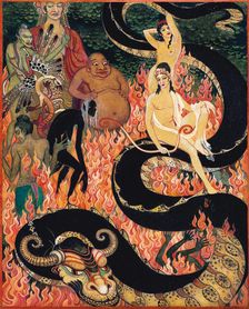 The Fiery Underworld, early-mid 20th century. Creator: Nikolay Kalmakov